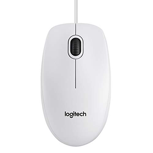 Logitech B100 Ratón con Cable, 3 Botones, Seguimiento Óptico, Ambidiestro, PC/Mac/Portátil , Blanco Logitech B100 Ratón con Cable, 3 Botones, Seguimiento Óptico, Ambidiestro, PC/Mac/Portátil , Blanco