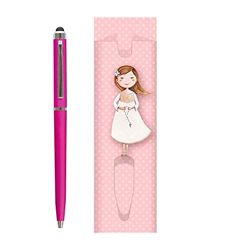Lote de 20 fundas para niña con 20 bolígrafos para dar como recuerdo a los invitados de una Primera Comunión Lote de 20 fundas para niña con 20 bolígrafos para dar como recuerdo a los invitados de una Primera Comunión