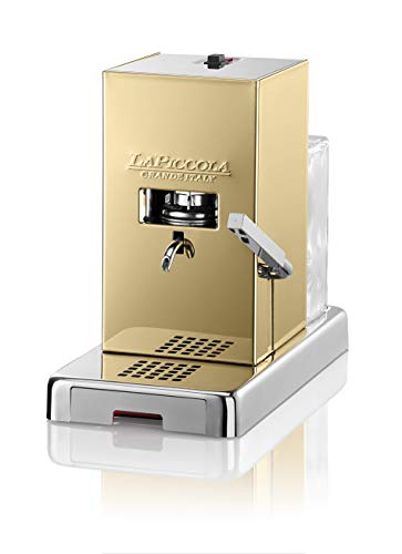 LUCAFFÈ La Piccola Gold Smart, cafetera para cápsulas de café tamaño 28x16x31 cafetera, cápsulas de papel de color dorado, bajo consumo, Made in Italy + 300 cápsulas 35 mm Lucaffè LUCAFFÈ La Piccola Gold Smart, cafetera para cápsulas de café tamaño 28x16x31 cafetera, cápsulas de papel de color dorado, bajo consumo, Made in Italy + 300 cápsulas 35 mm Lucaffè