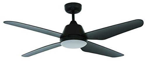 LUCCI AIR Aria – Ventilador de techo con iluminación LED y mando a distancia, plástico, ABS, 18 W, Negro, 122 cm de diámetro