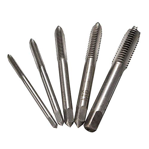 Macho de Roscar con Punta Espiral Machos de Roscar de Acero de Alta Velocidad Macho de Rosca Métrica Rosca Grifo Roscas Métricas Rosca de Mano Rosca Tapones Set 5pcs (M3, M4, M5, M6, M8)