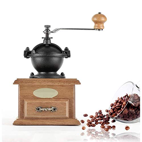 Manual Molinillo de café grano de café molino de mano de madera de época triturador Máquina de café con cerámica Molienda Core WTZ012