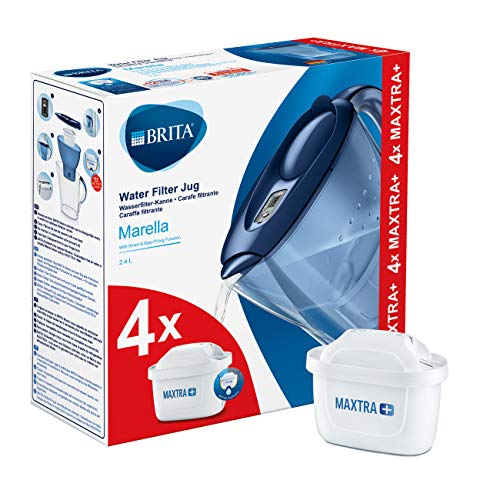Marella Blu - Jarra filtrante para agua, kit de 4 filtros Maxtra+ incluidos