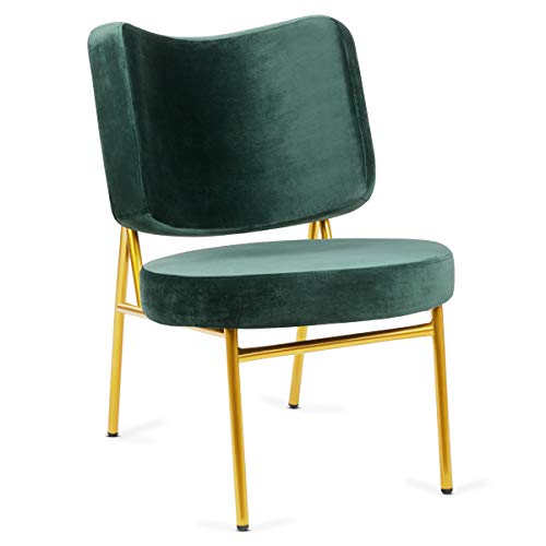 Mc Haus OSHA - Sillón Comedor de color Verde pino, Butaca Salón Tapizado en terciopelo, Asiento Acolchado cómodo y patas de metal color Dorado 62,5x56x81cm Mc Haus OSHA - Sillón Comedor de color Verde pino, Butaca Salón Tapizado en terciopelo, Asiento Acolchado cómodo y patas de metal color Dorado 62,5x56x81cm