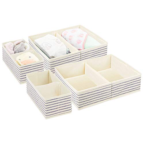 mDesign Juego de 4 Cajas para Guardar Ropa en 2 tamaños – Organizador de Armario con 2 apartados para Cuarto Infantil – Cajas organizadoras de Fibra sintética con diseño Bicolor – Crudo/Azul Cobalto mDesign Juego de 4 Cajas para Guardar Ropa en 2 tamaños – Organizador de Armario con 2 apartados para Cuarto Infantil – Cajas organizadoras de Fibra sintética con diseño Bicolor – Crudo/Azul Cobalto