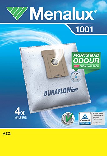 Menalux 1001 Duraflow - Bolsas para aspiradoras AEG Progress (4 unidades)