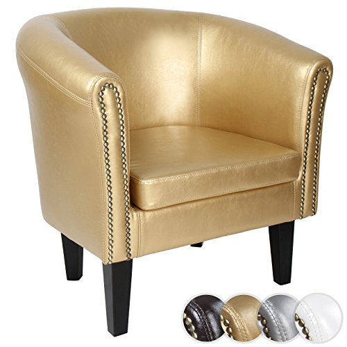 MIADOMODO Sillón Chesterfield | Tapizado en Cuero Artificial con Patas de Madera, Set y Color a Elegir | Butaca de Piel Sintética para Dormitorio y Salón, Sofá Chester 1 Plaza (1 Pieza, Dorado) MIADOMODO Sillón Chesterfield | Tapizado en Cuero Artificial con Patas de Madera, Set y Color a Elegir | Butaca de Piel Sintética para Dormitorio y Salón, Sofá Chester 1 Plaza (1 Pieza, Dorado)