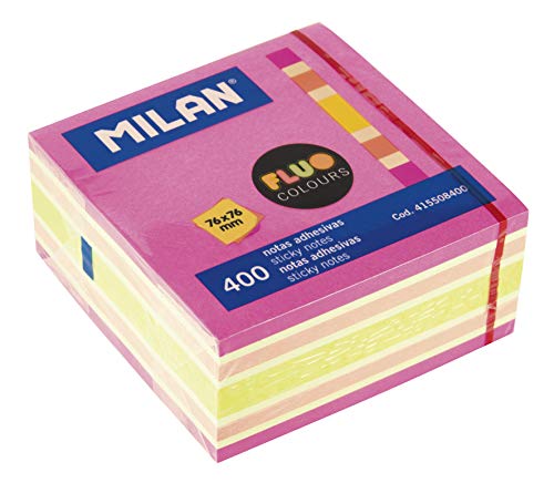 Milan 415508400 - Cubo notas adhesivas removibles