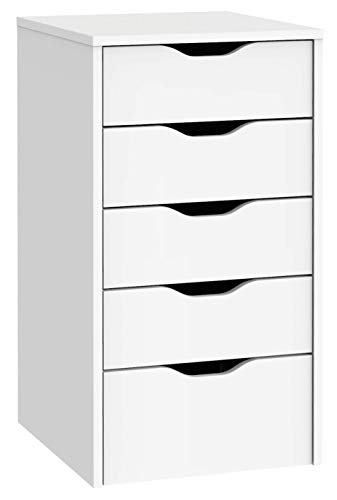 Miroytengo Cajonera EKO Color Blanco 5 cajones Buck despacho Oficina Estudio Estilo Moderno Mueble 71x40x43 cm Miroytengo Cajonera EKO Color Blanco 5 cajones Buck despacho Oficina Estudio Estilo Moderno Mueble 71x40x43 cm
