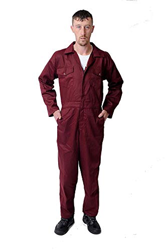 Mono de polialgodón para hombre de fábrica para calderas de garaje, mecánico, para limpieza de jardín, uniformes de trabajo, con múltiples bolsillos y cintura elástica Mono de polialgodón para hombre de fábrica para calderas de garaje, mecánico, para limpieza de jardín, uniformes de trabajo, con múltiples bolsillos y cintura elástica