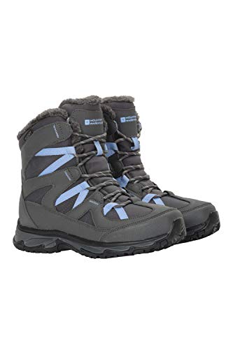 Mountain Warehouse Botas de Nieve Tahoe Softshell para Mujer - Borde con Piel sintética, a Prueba de Nieve, aislantes y cálidas - para Vacaciones de esquí y Senderismo Gris Talla Zapatos Mujer 37 EU