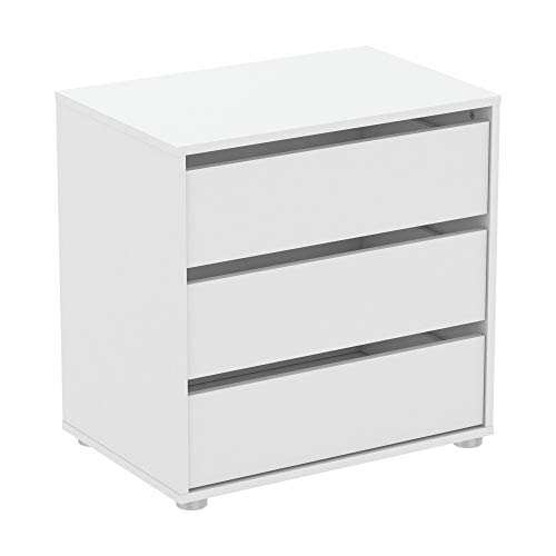 Mueblix Cajonera Blanca / Cómoda Blanca Dormitorio a Juego con Cabecero y Mesitas / Para Almacenaje como Cajoneras Interior Armarios / 3 Cajones Color Blanco / MEDIDAS: 60,00 x 39,60 x 58,10 cm Mueblix Cajonera Blanca / Cómoda Blanca Dormitorio a Juego con Cabecero y Mesitas / Para Almacenaje como Cajoneras Interior Armarios / 3 Cajones Color Blanco / MEDIDAS: 60,00 x 39,60 x 58,10 cm