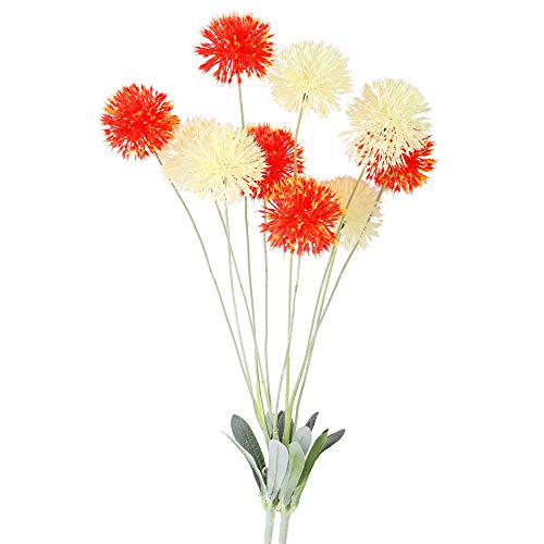NAHUAA 2 pcs Ramas de Flores Artificiales 72 cm Plantas de Hibisco Falsas Beige Naranja Cabeza de Flor para El Hogar Decoración del Dormitorio Boda Fiesta Jardín Arreglos de Interior al Aire Libre
