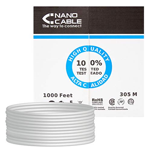 latiguillo de 10mts NANOCABLE 10.20.0110-W Cable de Red Ethernet RJ45 Cat.5e UTP AWG24 Blanco