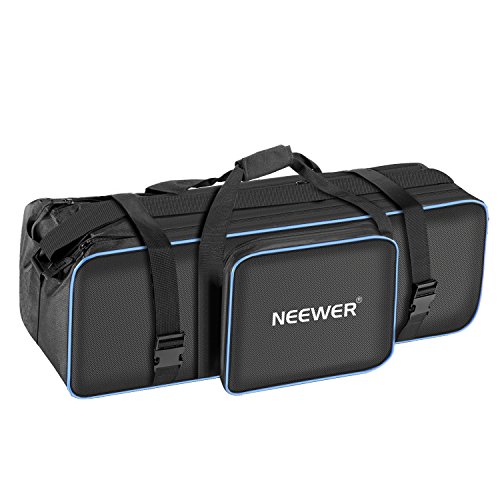 Neewer Foto Estudio Equipo de Iluminación Bolsa de Transporte 74x27x25 Cm con Correa de Hombro y Mango para Soporte de Luz, Trípode, Paraguas, Luz, Flash y Otros Accesorios (Negro/Azul)