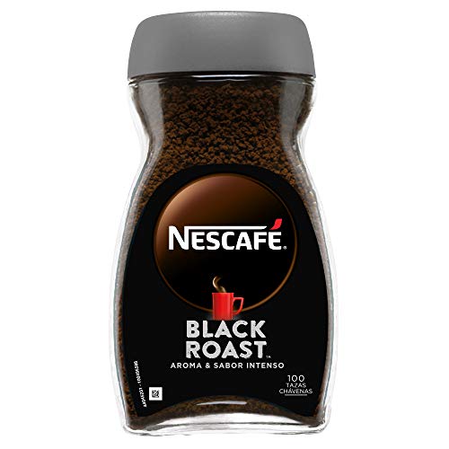 NESCAFÉ BLACK ROAST aroma y sabor intenso, café soluble, 100% café, frasco de cristal 200g