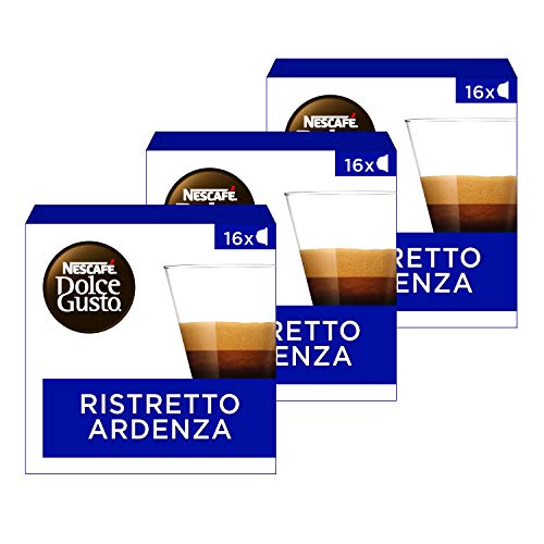 Nescafé Dolce Gusto Café Ristretto Ardenza, Pack de 3 x 16 Cápsulas - Total: 48 Cápsulas de Café