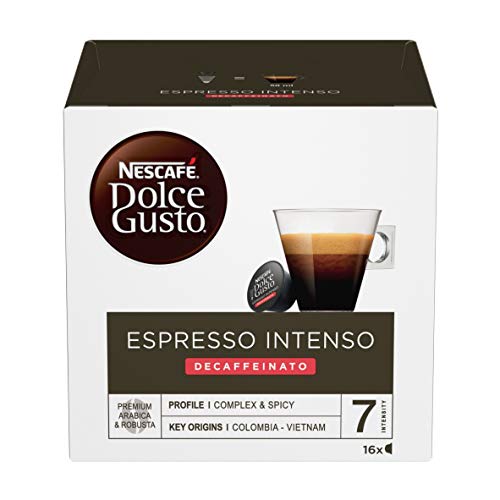 NESCAFÉ Dolce Gusto Espresso intenso descafeinado | Cápsulas de Café - 16 cápsulas de café NESCAFÉ Dolce Gusto Espresso intenso descafeinado | Cápsulas de Café - 16 cápsulas de café