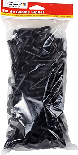 Novap-Cadena De plástico De señal diámetro 6 mm-Bolsa De 5 metros, color negro