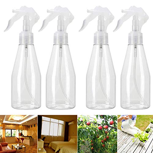 Nuluxi Transparente Botellas de Spray Botella del Aerosol Recargable Nebulización Botella Disparador Pulverizadores Recargable Vacio de Agua Contenedor Adecuado para Flores y Limpieza de Jardín- 200ml