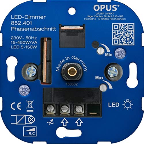 OPUS® - Regulador giratorio para bombillas LED y de bajo consumo (corte de fase, W 20-250 VA, 3-85 W)