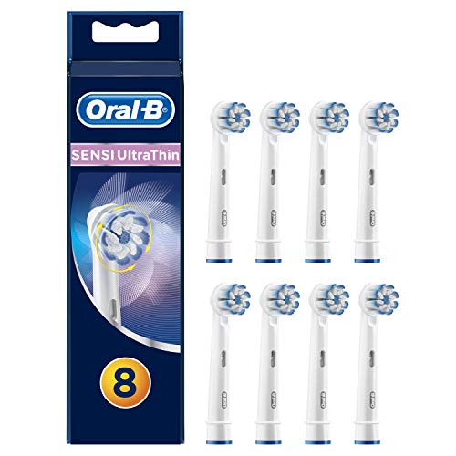 Oral-B Sensi Ultrathin - Cabezales de Recambio, Pack de 8 Recambios para Cepillo Eléctrico Recargable, Limpieza Superior y Protección de las Encías