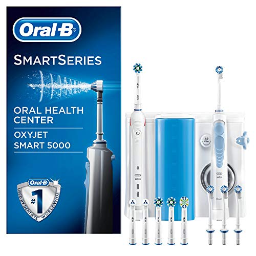 Oral-B Smart 5000 Estación de Cuidado Bucal: Mango de Cepillo Eléctrico + Oxyjet Irrigador con Tecnología Braun, 4 Cabezales Oxyjet, 6 Cabezales de Recambio, con conexión Bluetooth Oral-B Smart 5000 Estación de Cuidado Bucal: Mango de Cepillo Eléctrico + Oxyjet Irrigador con Tecnología Braun, 4 Cabezales Oxyjet, 6 Cabezales de Recambio, con conexión Bluetooth