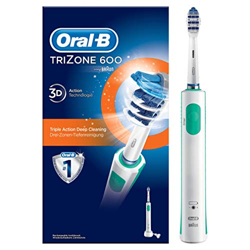 Oral-B TriZone 600 - Cepillo eléctrico recargable con tecnología de Braun, 1 mango y 1 cabezal de cepillo de dientes