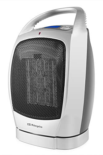 Orbegozo CR 5022 - Calefactor cerámico, oscilante, pantalla LCD, 2 niveles de potencia, función ventilador aire frío, termostato digital, 1500 W
