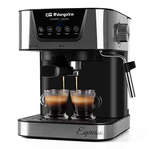 Orbegozo EX 6000 - Cafetera para espresso y cappucino, 20 BAR de presión, depósito 1,5 L, apta para monodosis, 1050 W de potencia