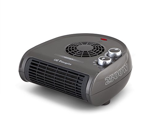 Orbegozo FH 5031 - Calefactor, termostato regulable, 2 niveles de potencia, función ventilador aire frío, calor instantáneo, indicador luminoso, asa de transporte, 2500 W, gris