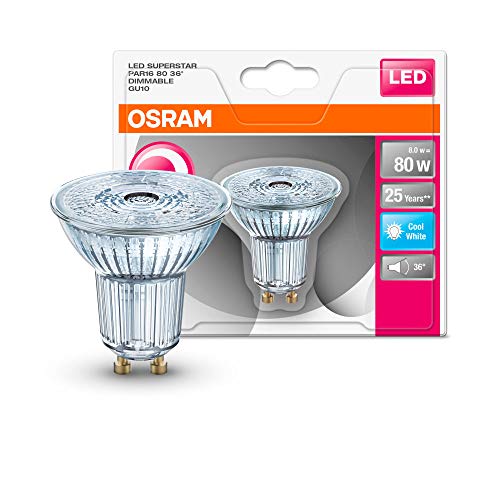 Osram Superstar Bombilla LED, GU10, 8 Watts, Blanco, 1 Unidad