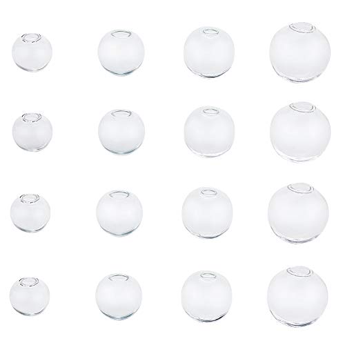 PandaHall Elite 200 botellas de cristal transparente de 4 tamaños para hacer pendientes (sin cubierta) PandaHall Elite 200 botellas de cristal transparente de 4 tamaños para hacer pendientes (sin cubierta)
