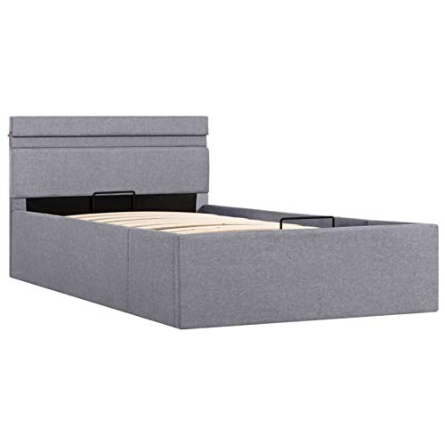 pedkit Cama Canapé Hidráulica Almacenaje Estructura de Cama LED Tela Gris Claro 90x200cm pedkit Cama Canapé Hidráulica Almacenaje Estructura de Cama LED Tela Gris Claro 90x200cm