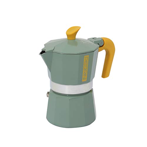 Pedrini Mymoka Mix - Cafetera de aluminio, color naranja Pedrini Mymoka Mix - Cafetera de aluminio, color naranja