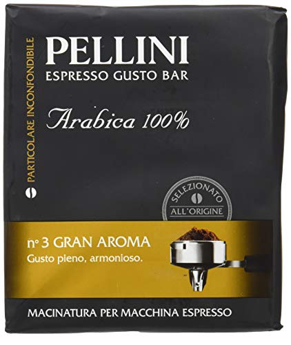 Pellini Caffè - Café Molido para máquina - Espresso Gusto Bar N. 3 Gran Aroma 500 g