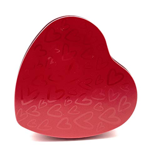 Perfekto24 Caja de regalo con forma de corazón rojo con tapa – Caja de regalo en forma de corazón – también como lata de bombones, galletas o chocolate (12 x 11,6 x 3 cm)