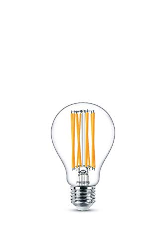 Philips Bombilla LED cristal 150 W estándar E27, luz blanca cálida, transparente, no regulable Philips Bombilla LED cristal 150 W estándar E27, luz blanca cálida, transparente, no regulable