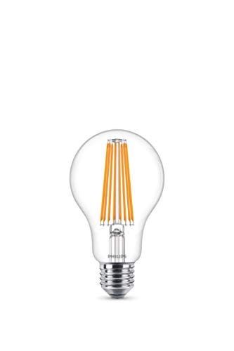 Philips bombilla LED estándar de filamento, efecto vintage, casquillo gordo E27, 11 W equivalentes a 100 W en incandescencia, 1521 lúmenes Philips bombilla LED estándar de filamento, efecto vintage, casquillo gordo E27, 11 W equivalentes a 100 W en incandescencia, 1521 lúmenes
