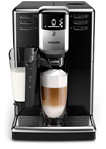 Philips Cafetera automática 5000 Serie EP5330/10, 6 especialidades de café (LatteGo), color negro lacado
