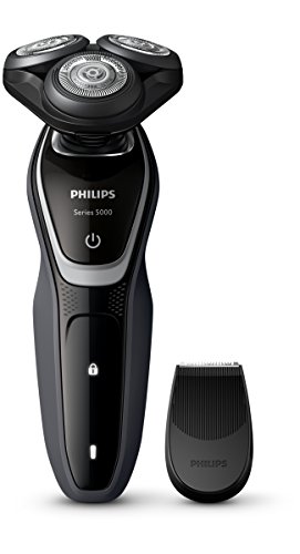Philips S5110 - Afeitadora eléctrica, uso en seco, con recortador de precisión SmartClick y tapa protectora del cabezal, color negro