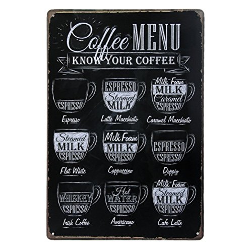Pixnor Menú café sabe su café Metal estaño muestra placa pared arte cartel Cafe Bar Pub cerveza pared placa de pared de decoración Pixnor Menú café sabe su café Metal estaño muestra placa pared arte cartel Cafe Bar Pub cerveza pared placa de pared de decoración
