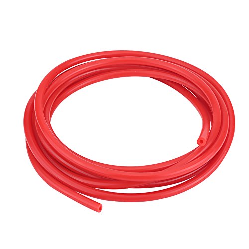 Qiilu Universal Coche 4mm 5 metros Manguera de tubo de silicona Aspiradora de silicona (rojo)