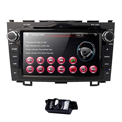 Radio de coche digital de 8 pulgadas con pantalla táctil 2Din estéreo para Honda CRV C-RV Soporte GPS Navegación Bluetooth DVD CD Player RDS Radio Steering Wheel Control USB Subwoofer AUX CAM-IN
