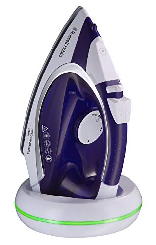 Russell Hobbs Supreme Steam - Plancha de Ropa Sin Cable (2400 W, Suela de Cerámica, Morado y Blanco) - ref. 23300-56