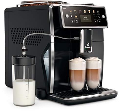 Saeco sm7580/00 Xelsis – Cafetera automática, pantalla LED con teclas de marcación directa, hygie de Steam, 1.7 L, color negro