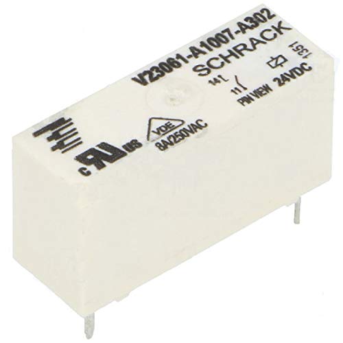Schrack MSR V23061-A1007-A302 - Relé (24 V, CC, máx. 250 V/8 A, en miniatura, corriente en U)