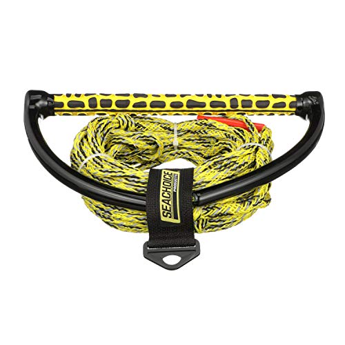 Seachoice Seachoice 86726 5-Section Reflective Wakeboard Rope, 75 Feet Long, 15 Inch Handle with Textured EVA Grip