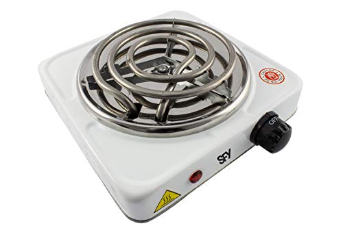 SFY Cocina eléctrica para Shisha cachimba - Hornillo para encender carbón - Placa de Fuego para cocinar - 1000W (Blanco)