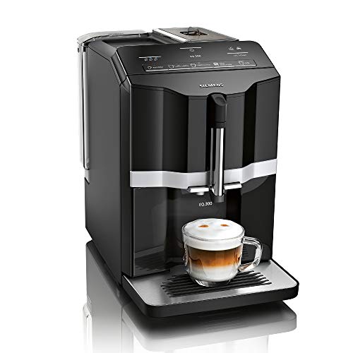 Siemens EQ.300 TI351509DE - Cafetera automática, tamaño compacto, fácil de usar, 1300 W, color negro